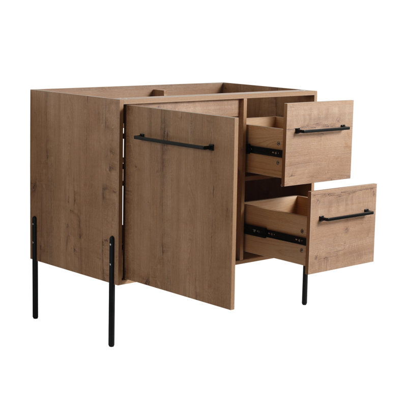 Meuble-lavabo autoportant 36 po et 2 tiroirs à fermeture en douceur et meuble-lavabo 36 po