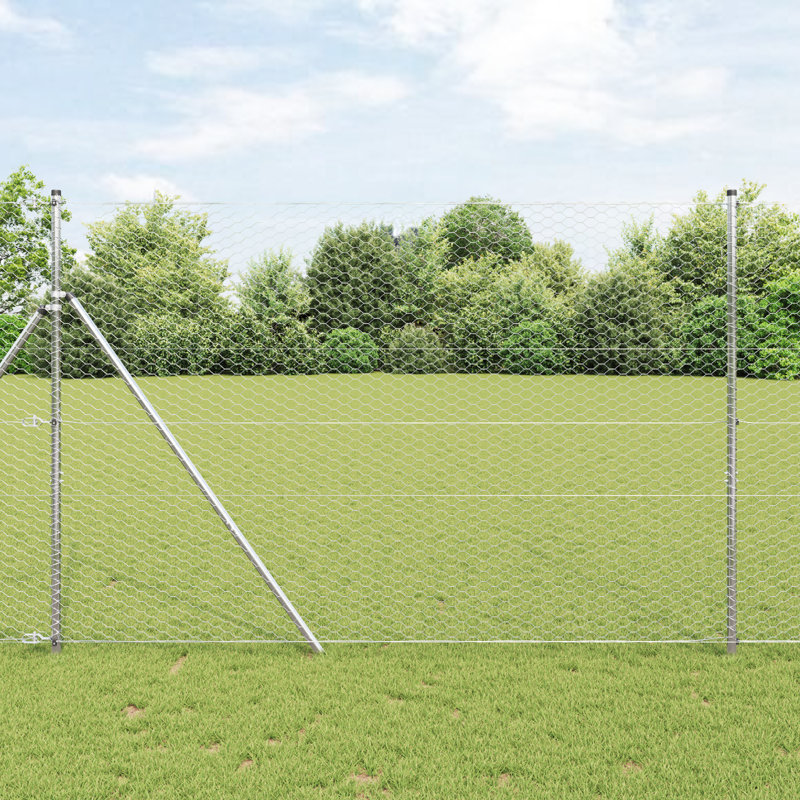Vidaxl Hexagon Fence Galvanised Steel, 150cm H x 1000cm W