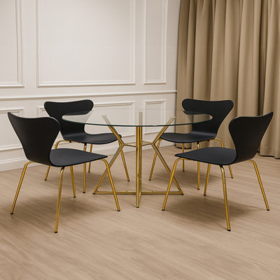 Sergey 49 cm H Plastic Wing Back Stackable Side Chair