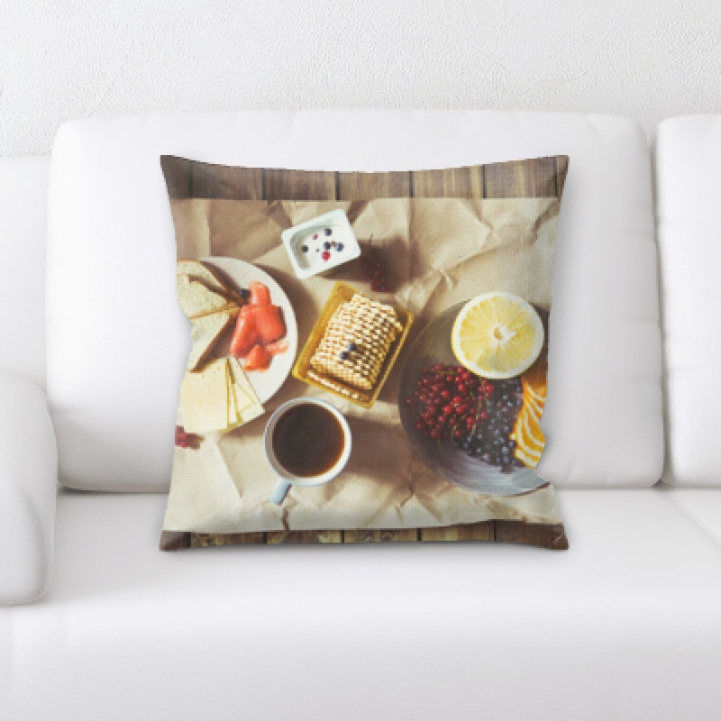 Appetizing Food Microsuede Reversible Throw Pillow