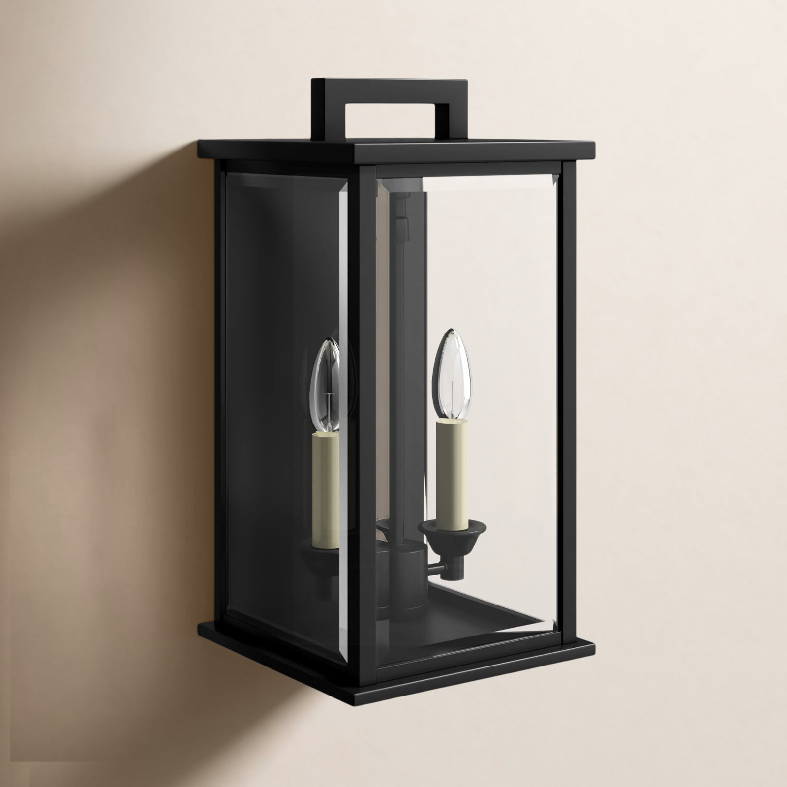 2 Light Outdoor Aluminum Wall Light, 14.25" H x 7.75" W x 7.75" D
