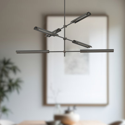 Lustre linéaire moderne Spoutnik 6 lumières Astrid