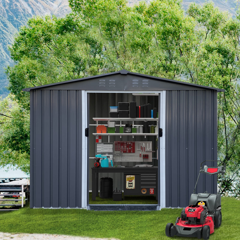 8 ft. W x 6 ft. D Metal Storage Shed