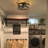 16" Matte Black Caged Ceiling Fan with Light and Remote Control, Farmhouse Enclosed Flush Mount