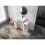 Meuble-lavabo 48 po avec lavabo en céramique, 2 armoires de rangement, porte, meuble-lavabo autoportant lustré blanc brillant de 48 po-93295488