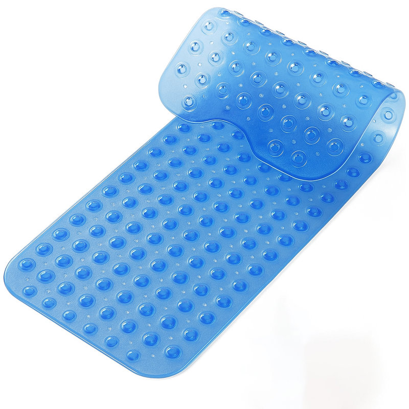 Vinyl Non-Slip Shower Mat, Light Blue, 53" L x 53" W