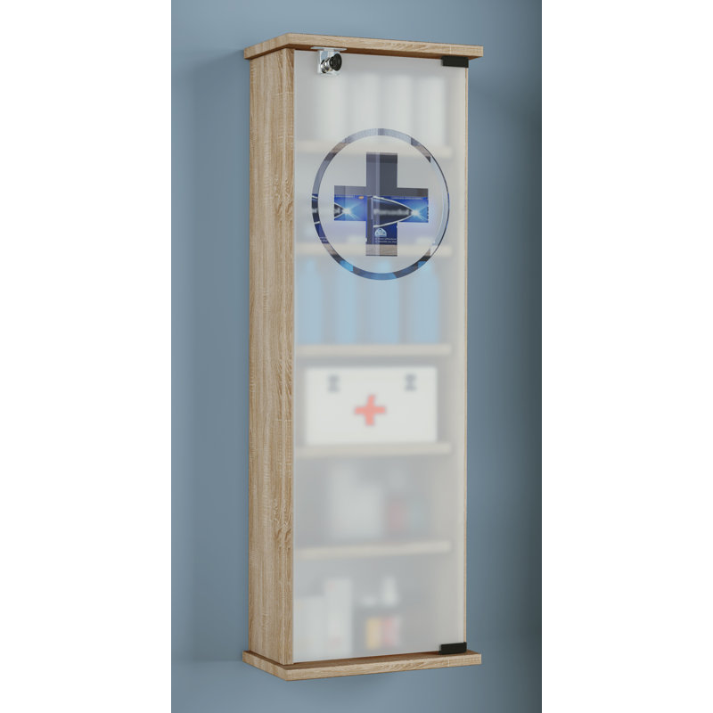 Rachaba 31mm W 92mm H Wall Mounted Optional Medicine Cabinet Mirror, Sonoma Oak
