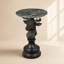 Table d'appoint 19,69 po en résine de cerf noir avec plateau d'aspect pierre foncé