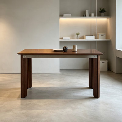 Solid Wood Stainless Steel Multi-functional Desk