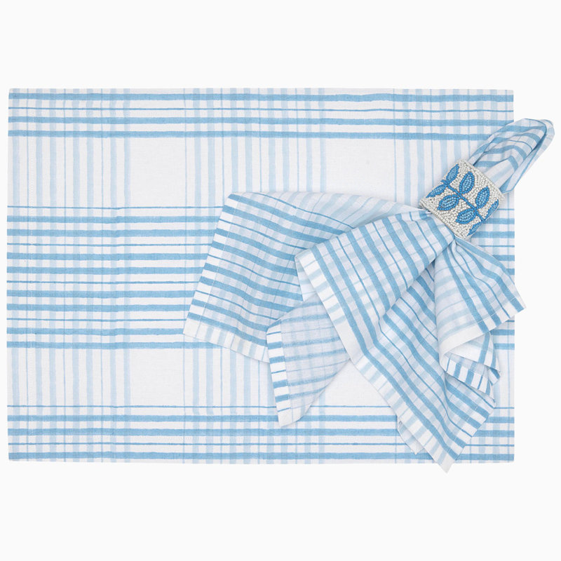 Keshav Azure 100% Cotton Rectangle Placemats
