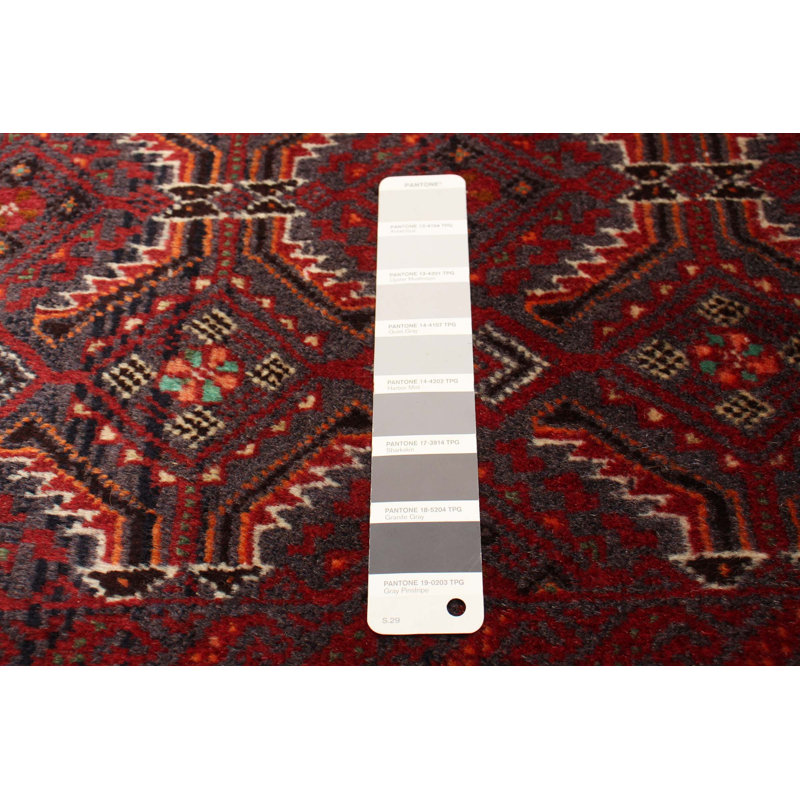 Tapis gris foncé en laine noué à la main de conception unique 3 pi 2 po x 5 pi 9 po Aila New Age