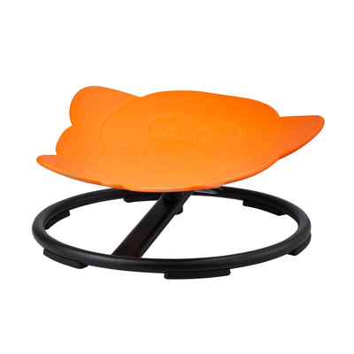 VEVOR Elephant Kids Swivel Chair, Orange Metal and Plastic Base, 220 lbs Capacity, 360-Degree Rotation