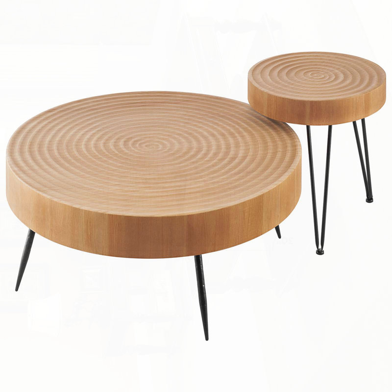 2-Piece Round Coffee Table Set