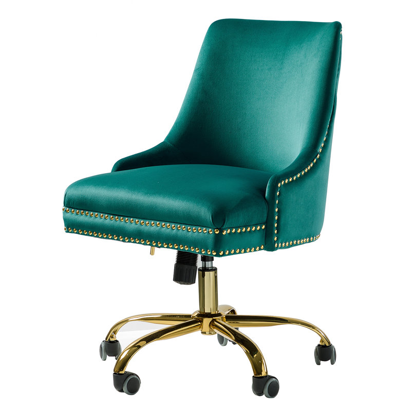 Chaise de travail inclinable et pivotante Clyde, Bleu sarcelle