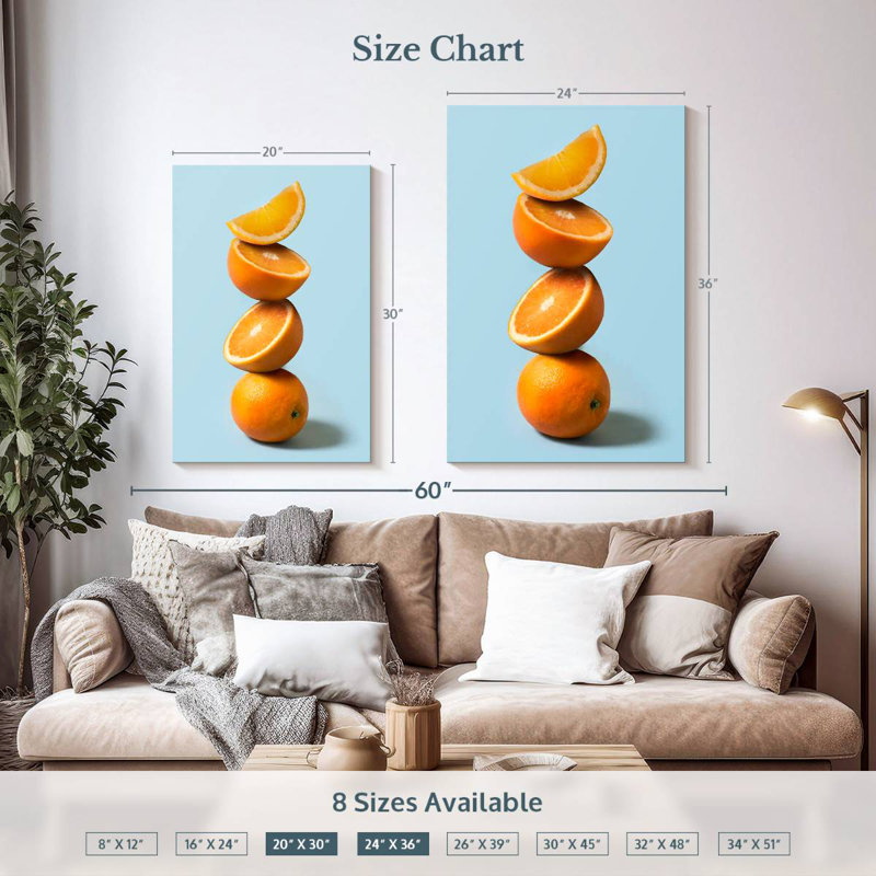 Pile d'oranges Yarlin, H 36 po x l 24 po