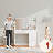 Jewel Modern Vanity Table with Mirror and Drawers, 53.5"W Makeup Desk