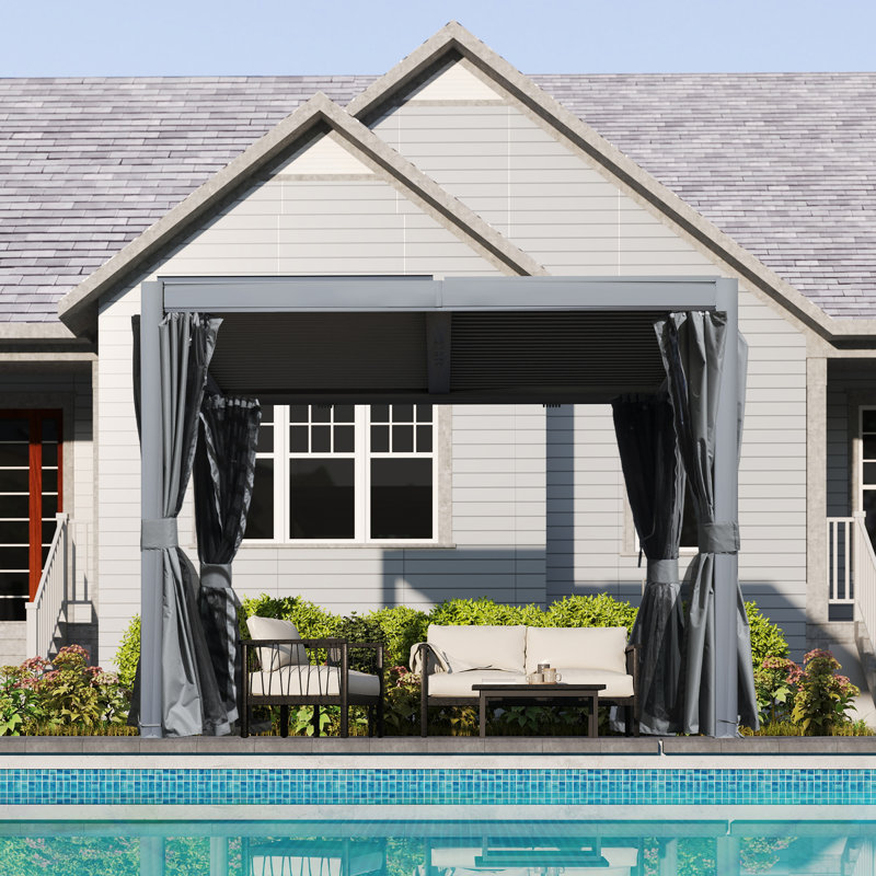 10 pi. L 10 pi. Pergola en aluminium, Gris