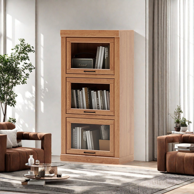 A simple and stable bookcase, (3 Shelves) 47.2"H x 23.6"W x 12.4"D, Brown