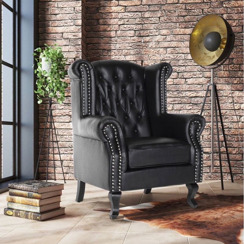 Panavista Wingback Chair, Black