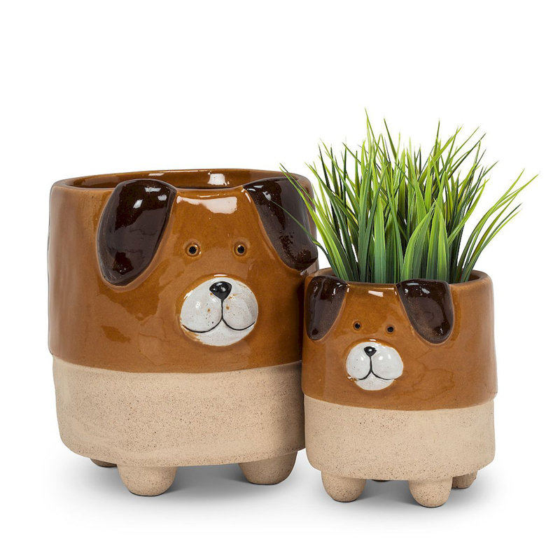 Pot à fleurs en ciment, H 3,5 po x l 2,5 po x P 2,5 po