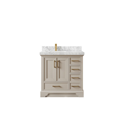 Degaglia 36'' Single Bathroom Vanity with Marble Top