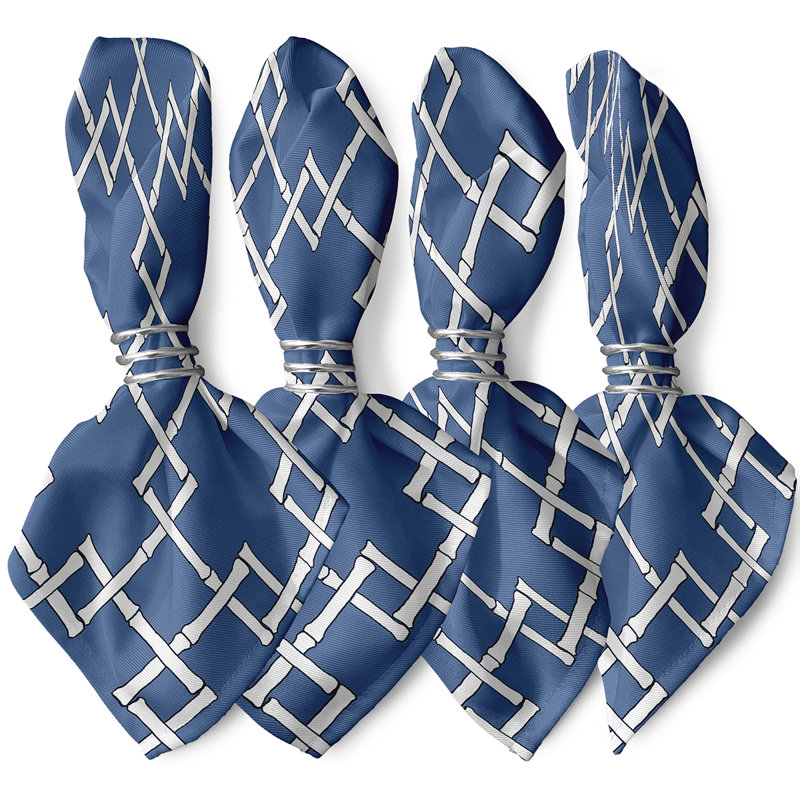 Ensemble de serviettes 4 pièces Yoshida, L 18 po x L 18 po, bleu