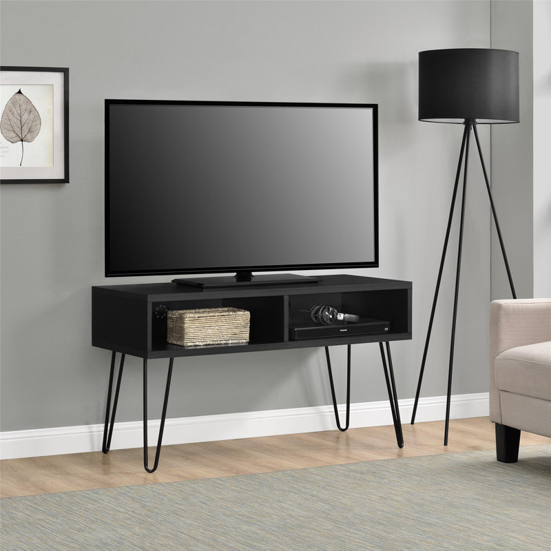 Adlai Unfinished TV Stand for TVs up to 42", Black Oak