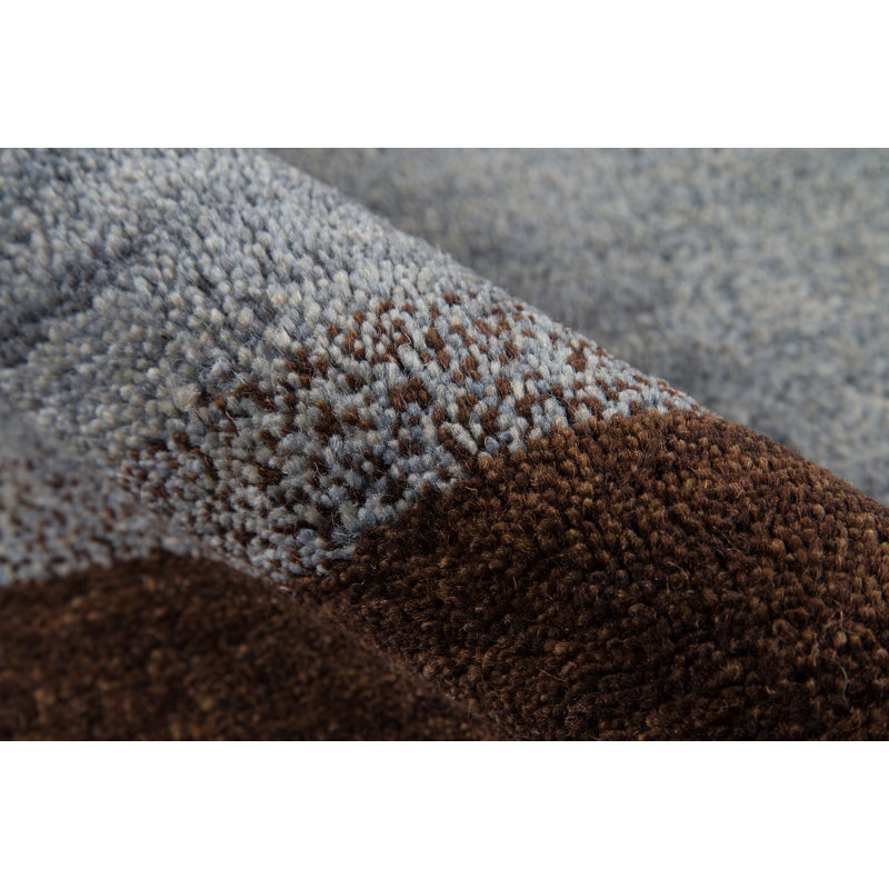 Desert Gabbeh Wool Striped Area Rug in Brown, Rectangle 3'9" x 5'9"