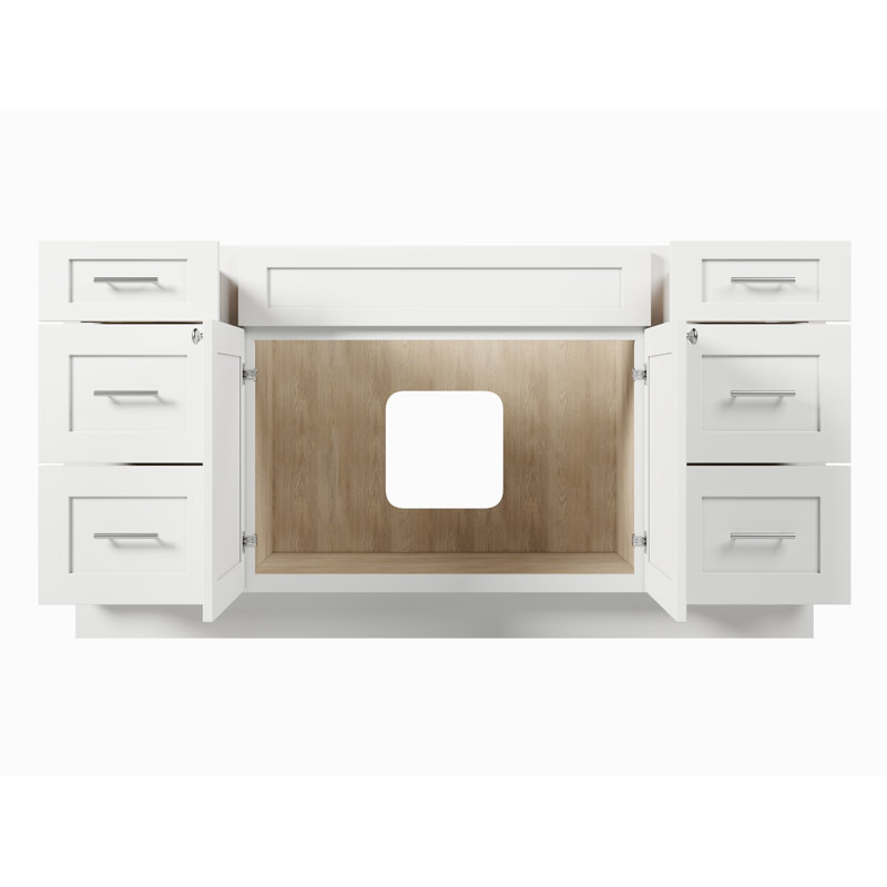 Disar 66'' Single Bathroom Vanity Base Only, White
