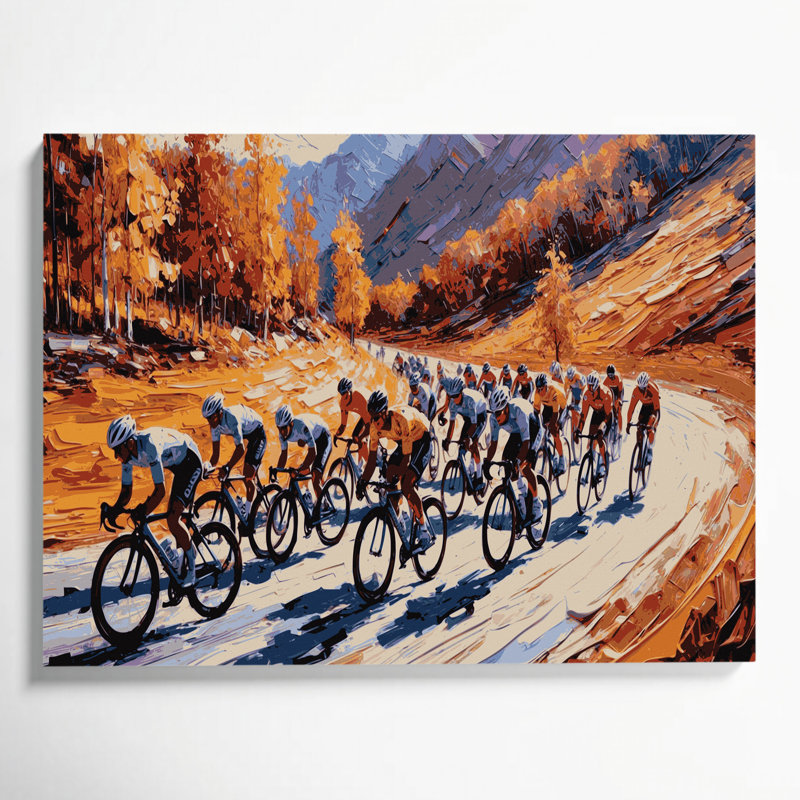 Art sportif sur toile brune, H 24 po x l 36 po