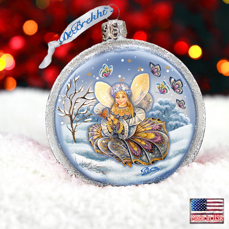 3'' Handmade Glass Holiday Shaped Ornament, Fairy-Girl
