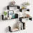 Wood Floating Wall Shelves Set of 5 Wall Mounted Storage Shelves for Bathroom Bedroom Living Room Kitchen Office Home Decor-1117271887