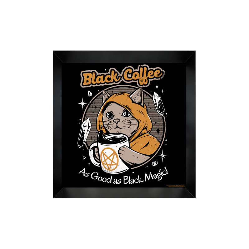 Ilustrata - café noir, affiche encadrée 12 x 12