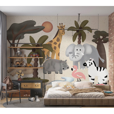 Peel & Stick Kids Wall Mural - Jungle Animals
