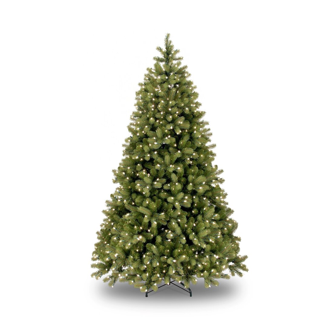 Künstlicher Weihnachtsbaum 183 cm Grün mit 450 Leuchten Transparent/Weiß und Ständer Bayberry