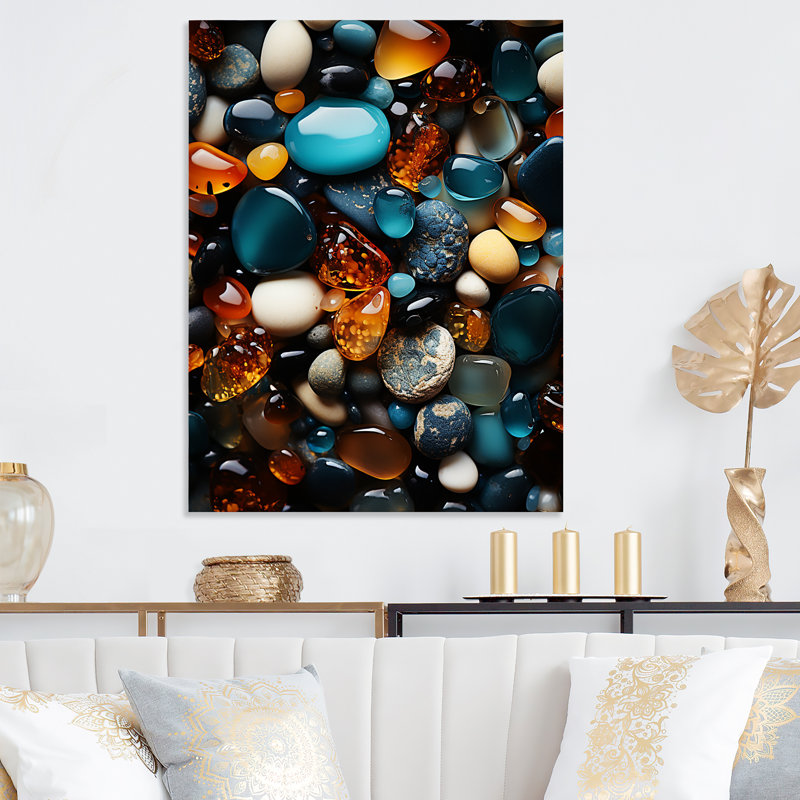 «Blue and Orange Hermatite Fusion», art mural en métal géode de pierre, H 40 po x l 30 po x P 1,5 po