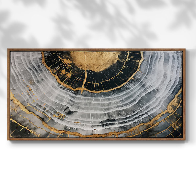 «Abstract Series» -CC- Toile tendue avec châssis tendue, prête à accrocher, Noyer, H 17 po x l 33 po
