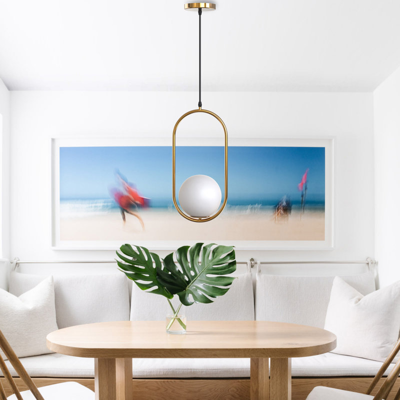 16inch 1 - Light Modern Globe Pendant Lights Kitchen Island Pendant Unique/Statement Style, Gold