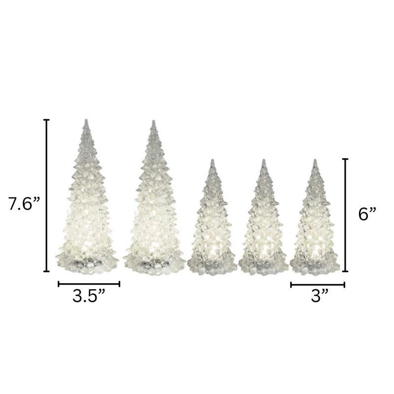 Battery Operated Crystal Trees - 5 Count