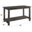 Table grise patinée à hauteur de comptoir avec tablette inférieure
