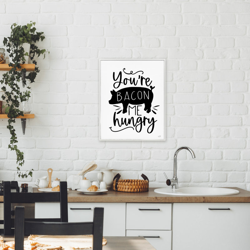 «Your Bacon Me», giclée encadrée par Lux + Me Designs, H 20 po x l 16 po, Estampe numérique encadrée blanc bord de mer