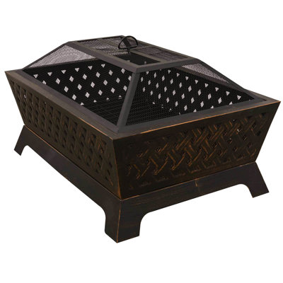 Bulle Rectangle Steel Wood Burning Fire Pit