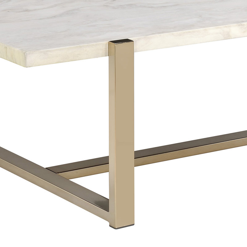 Coffee Table, Engineered Stone Top & Champagne