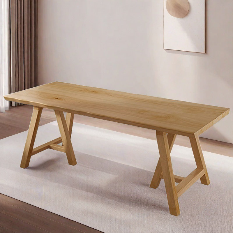 Table de salle à manger moderne et simple en bois massif, H 29,5 po x L 70,8 po x l 31,4 po