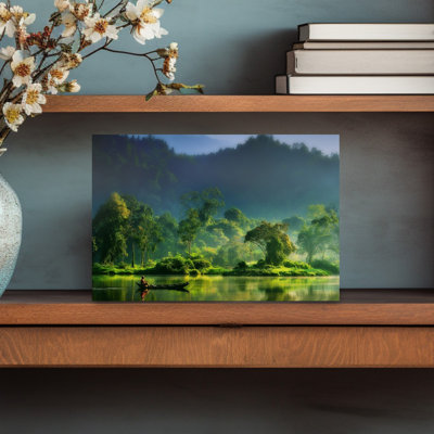 Painting of Nature Peaceful Serene Tranquil Forest Landscape Wall Art Print 1 Piece Wrapped Canvas Wall Art
