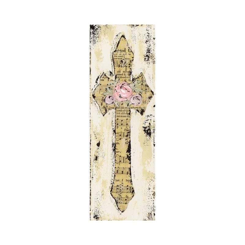 Reproduction d’art graphique sur toile, "Old Rugged Cross" par Ashley Bradley, H 60 po x l 20 po x P 1,5 po, Toile tendue