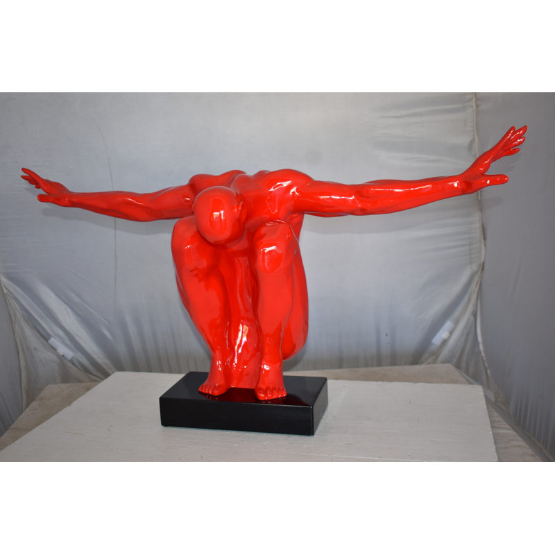 Body Builder Statue, Red