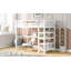 Lit mezzanine simple avec tablettes de rangement et bureau sous le lit-64355231-64355228