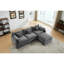 Housse de protection flexible en chenille gris Relax 3 With, en forme de L moderne