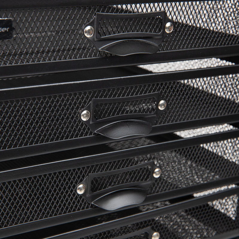 Black Wire Mesh 10-Drawer Moisture-Resistant File Storage Cabinet